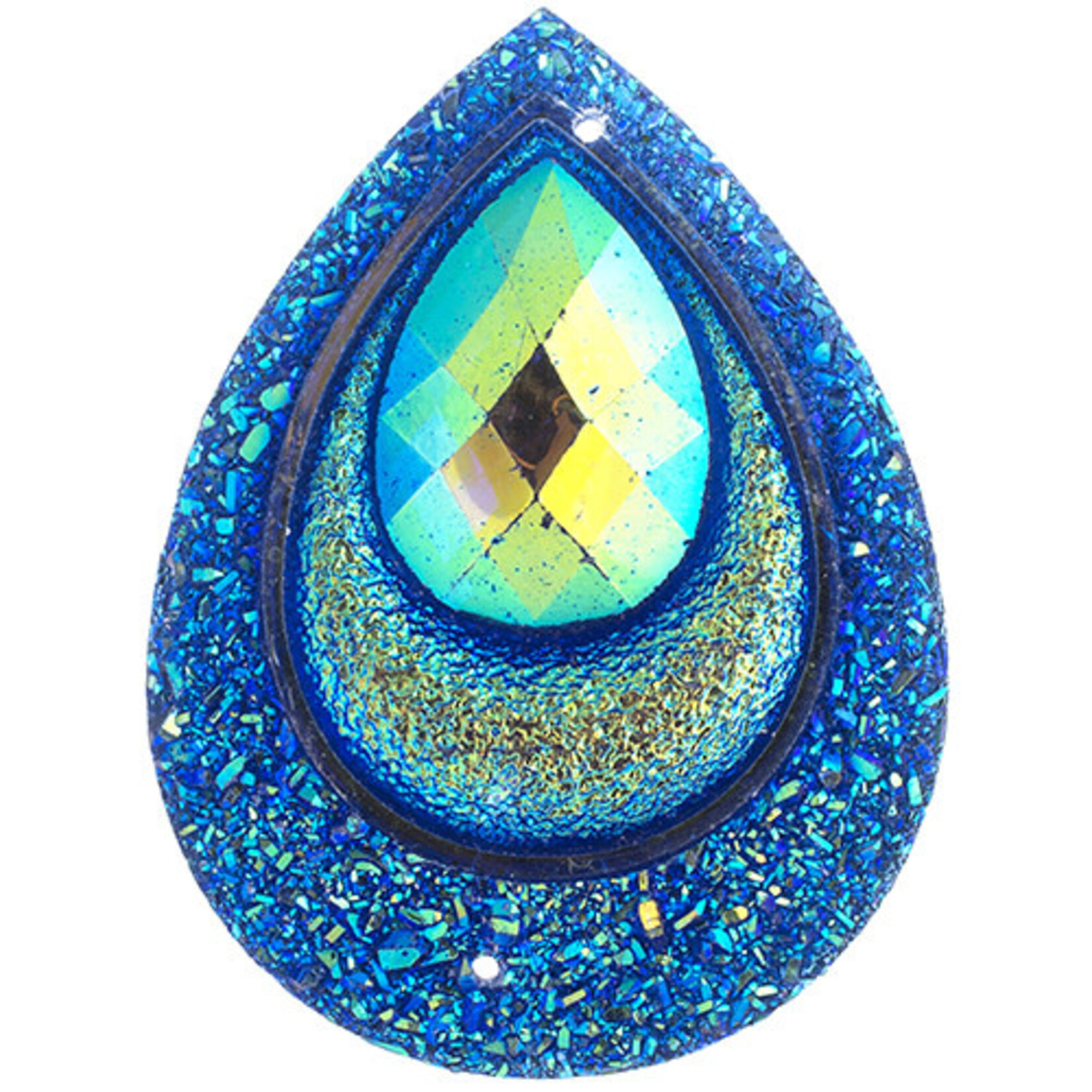 Resin Sew-On Peacock Stone