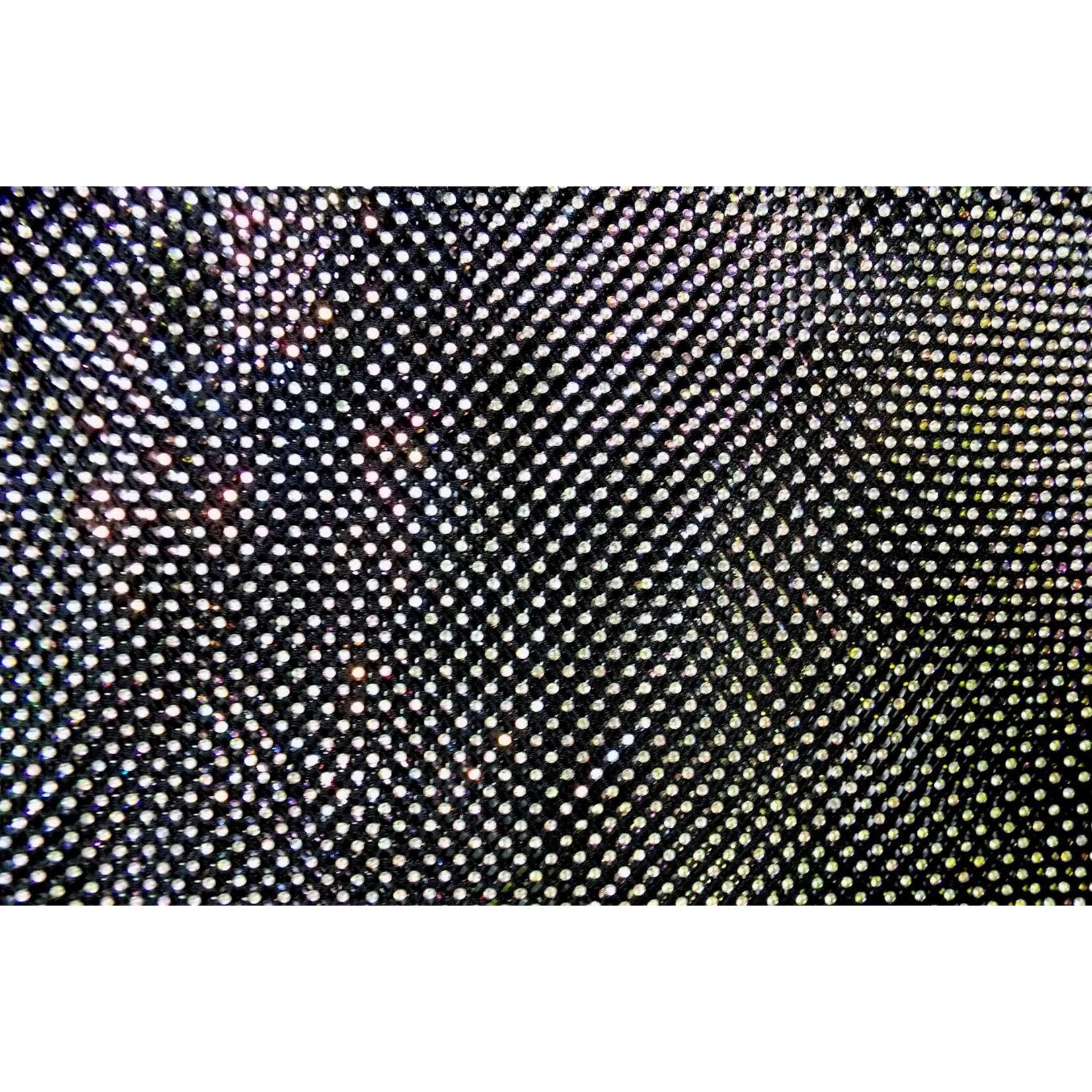 Rhinestone Fishnet AB Mesh - Black