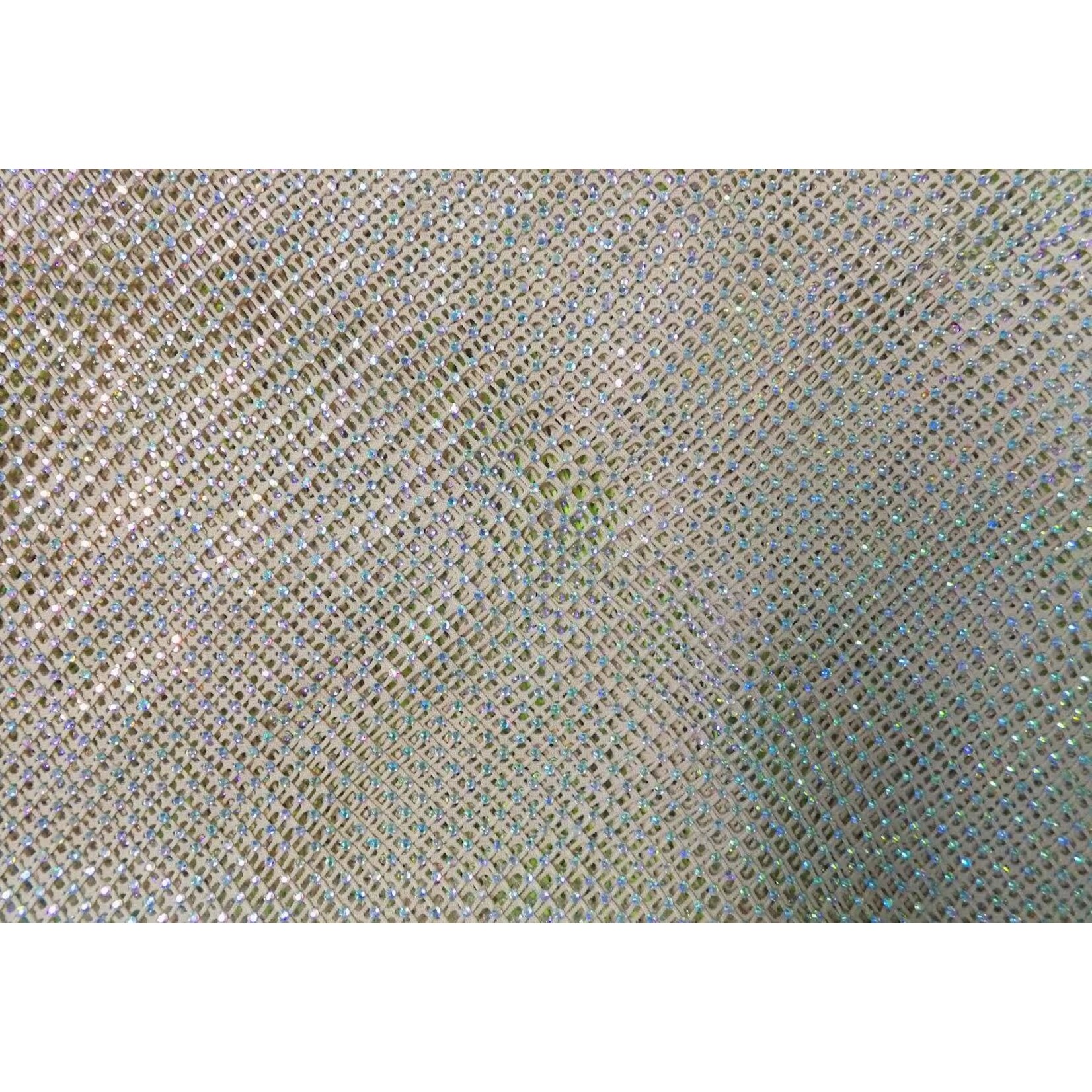 Rhinestone Fishnet AB Mesh - Nude