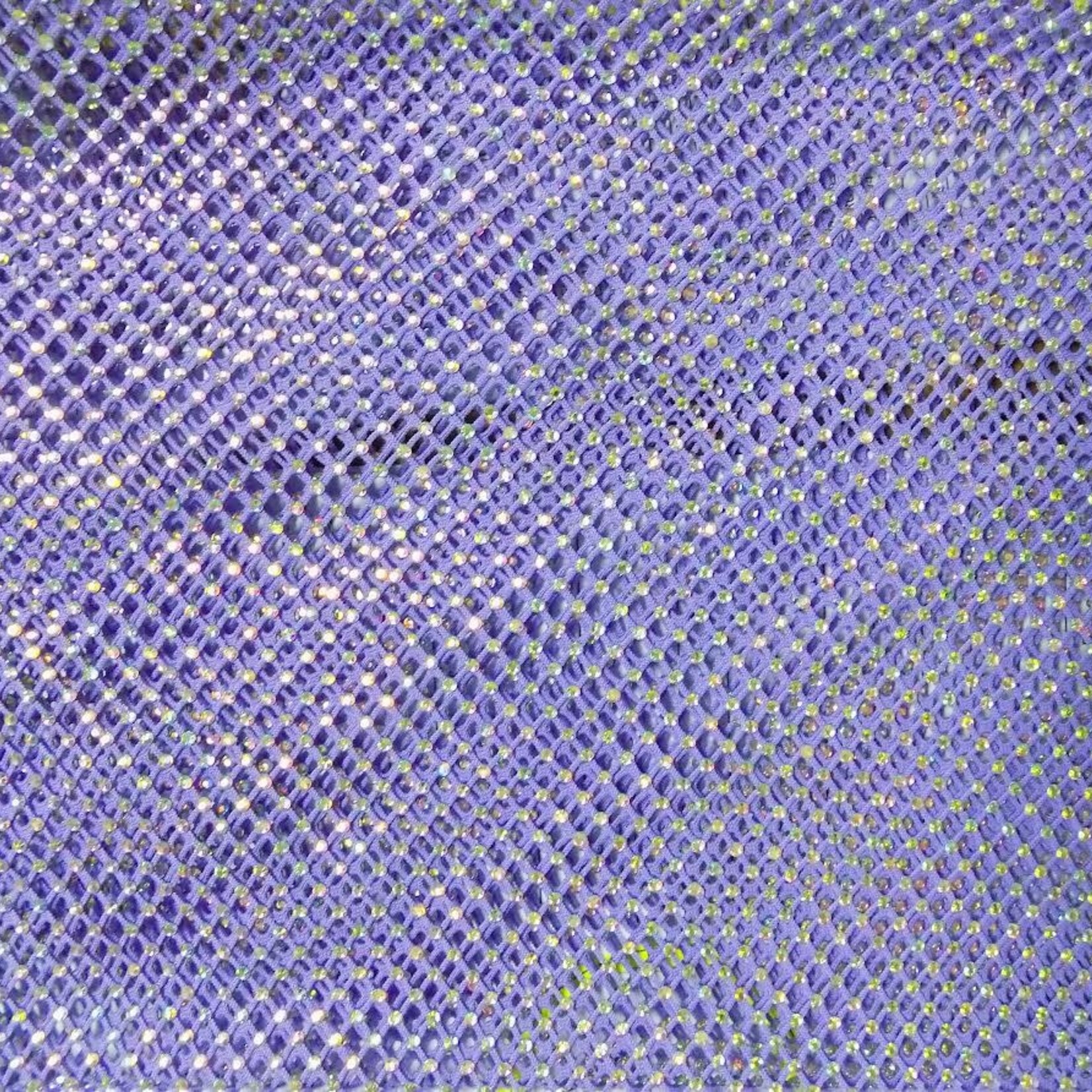 Rhinestone Fishnet AB Mesh - Lilac