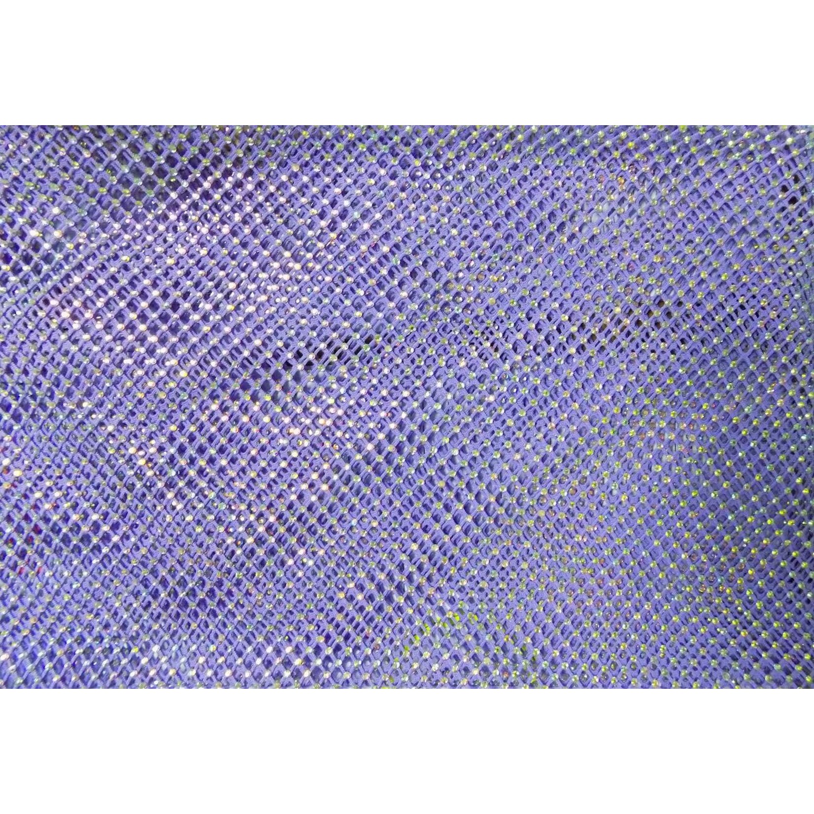 Rhinestone Fishnet AB Mesh - Lilac