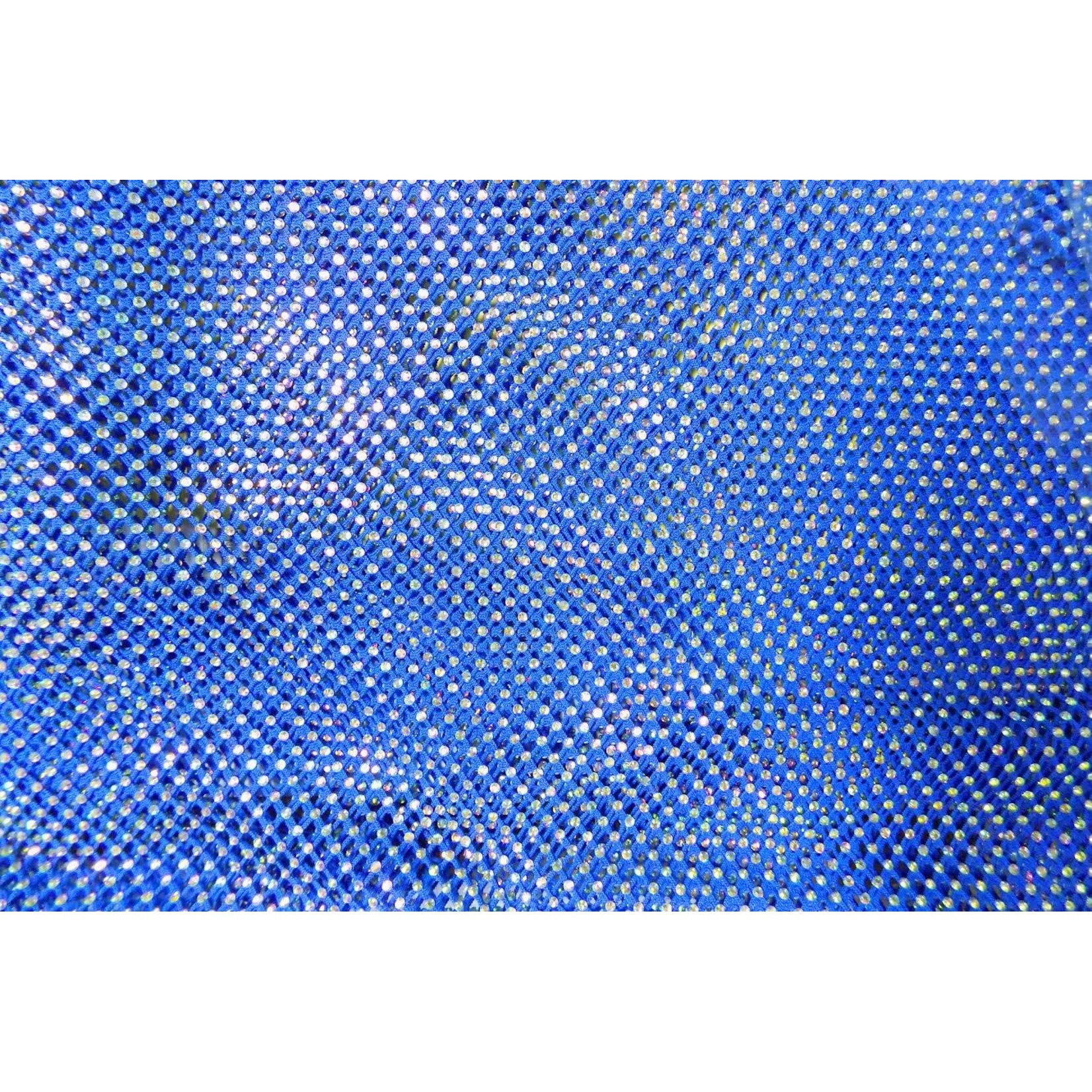 Rhinestone Fishnet AB Mesh - Royal Blue