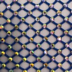 Rhinestone Fishnet AB Mesh - Royal Blue