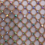 Rhinestone Fishnet AB Mesh - Nude