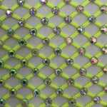 Rhinestone Fishnet AB Mesh - Neon Lime