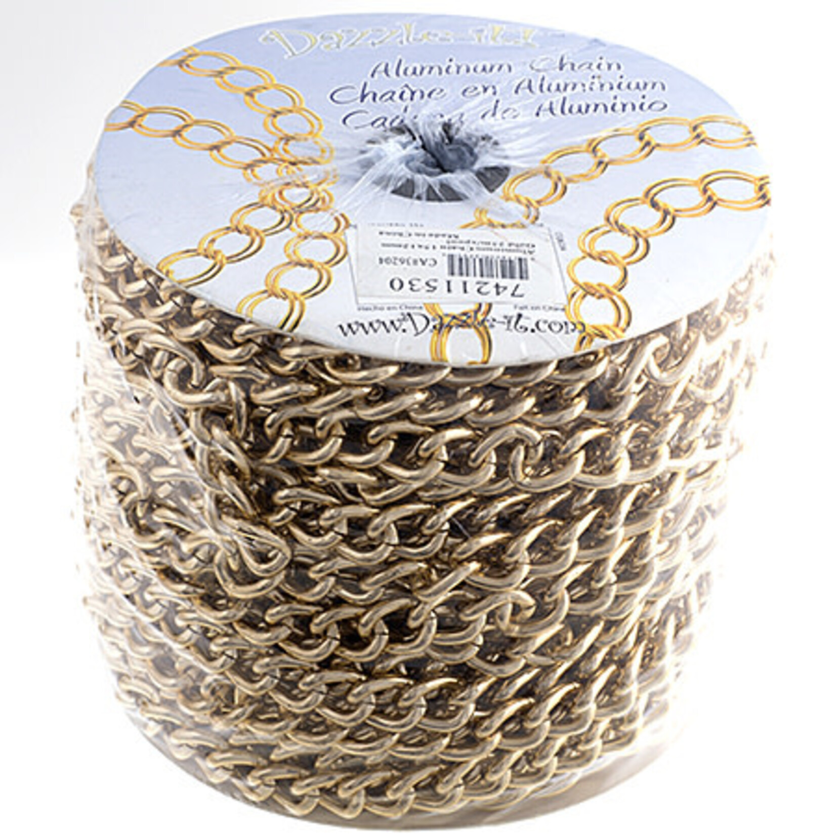 Aluminium Chain 15x12mm Gold 25m/Spool