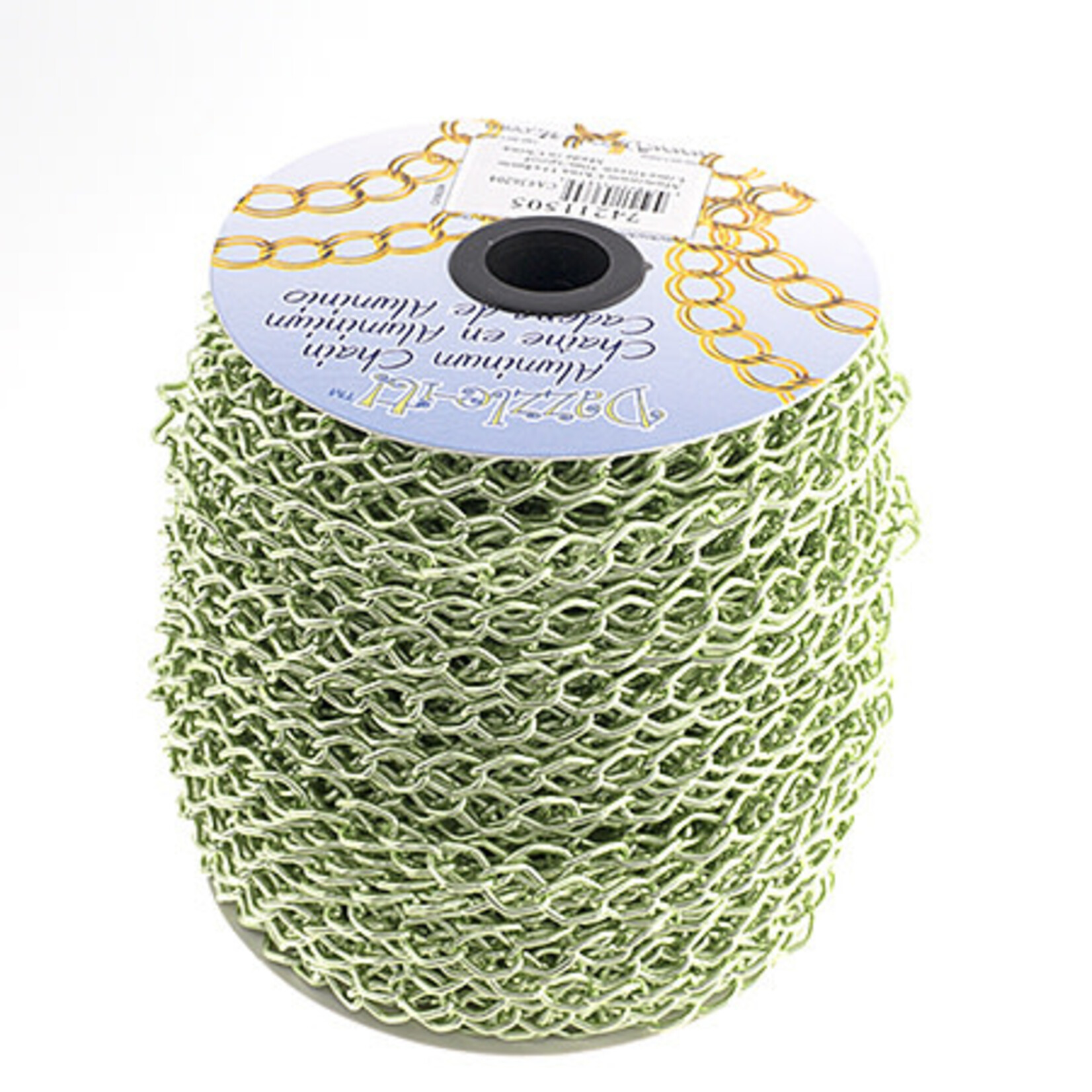Aluminum Chain 50m/spool Lime Green 11 x 8mm