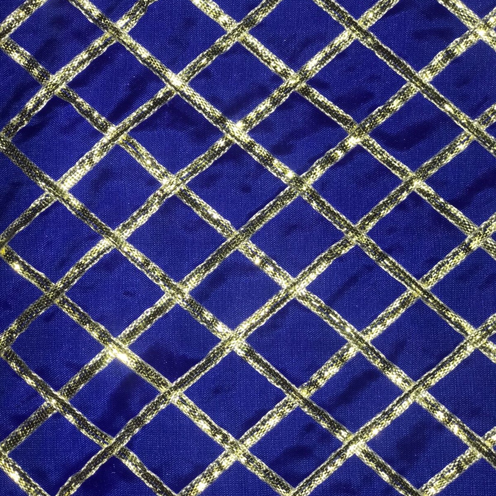 Criss Cross Lame 42 Inches Royal Blue
