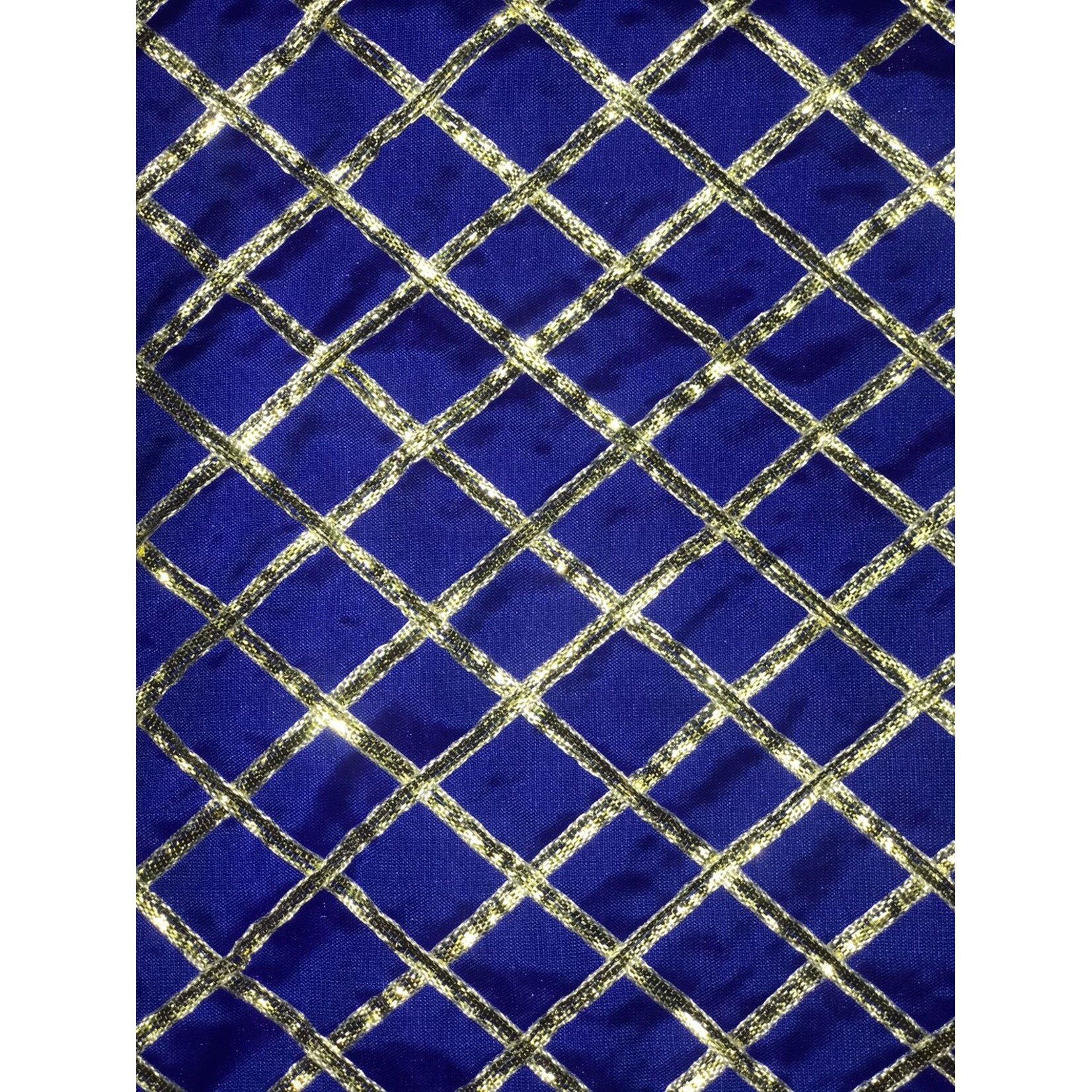 Criss Cross Lame 42 Inches Royal Blue
