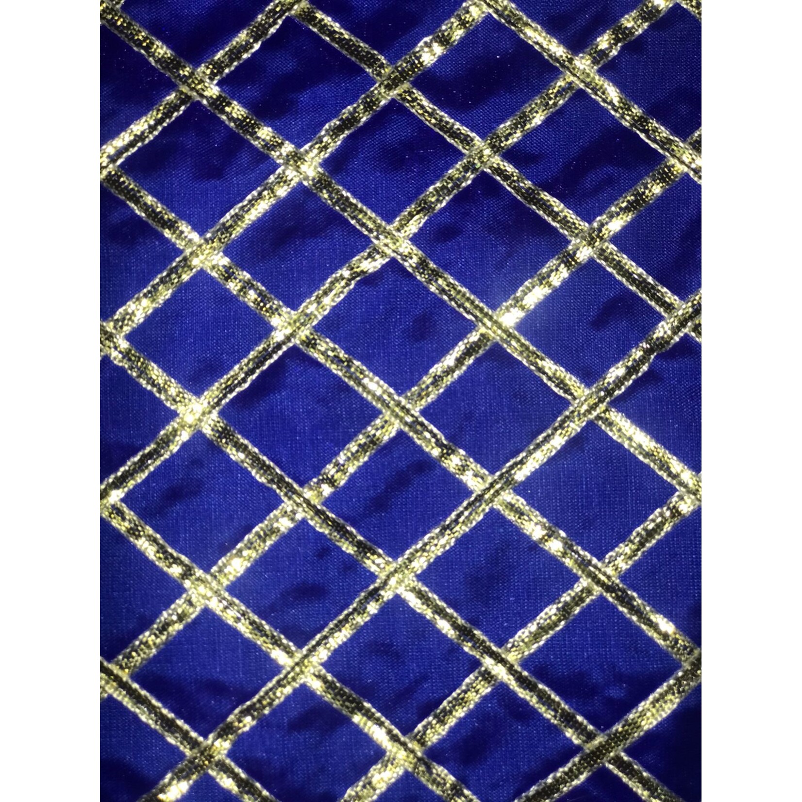 Criss Cross Lame 42 Inches Royal Blue