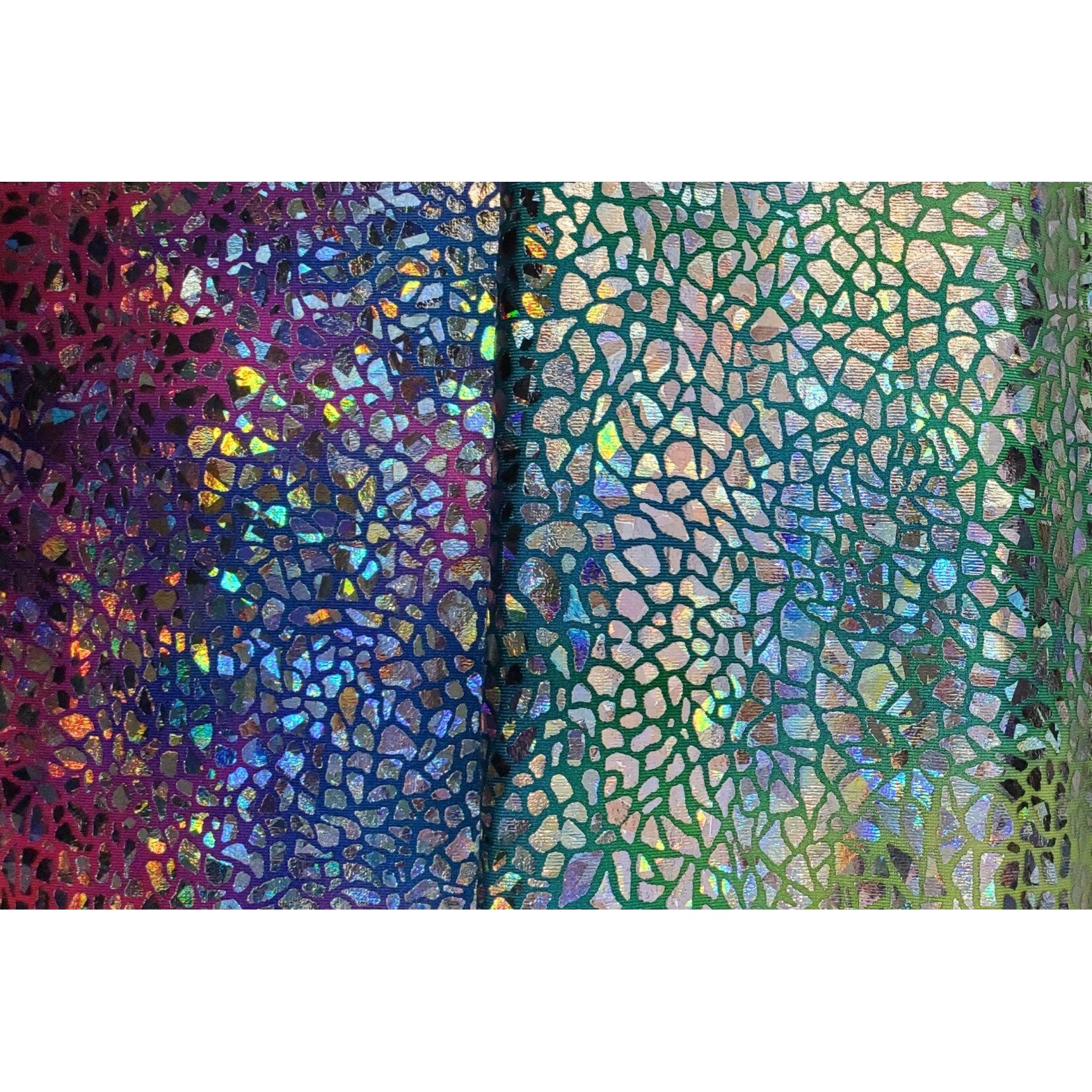 Spandex Holographic Shattered Glass Rainbow