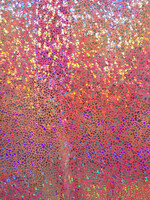 Spandex Holographic Shattered Glass  - Neon Orange and Pink
