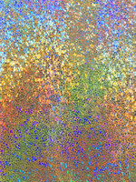 Spandex Holographic Shattered Glass  - Neon Yellow and Orange