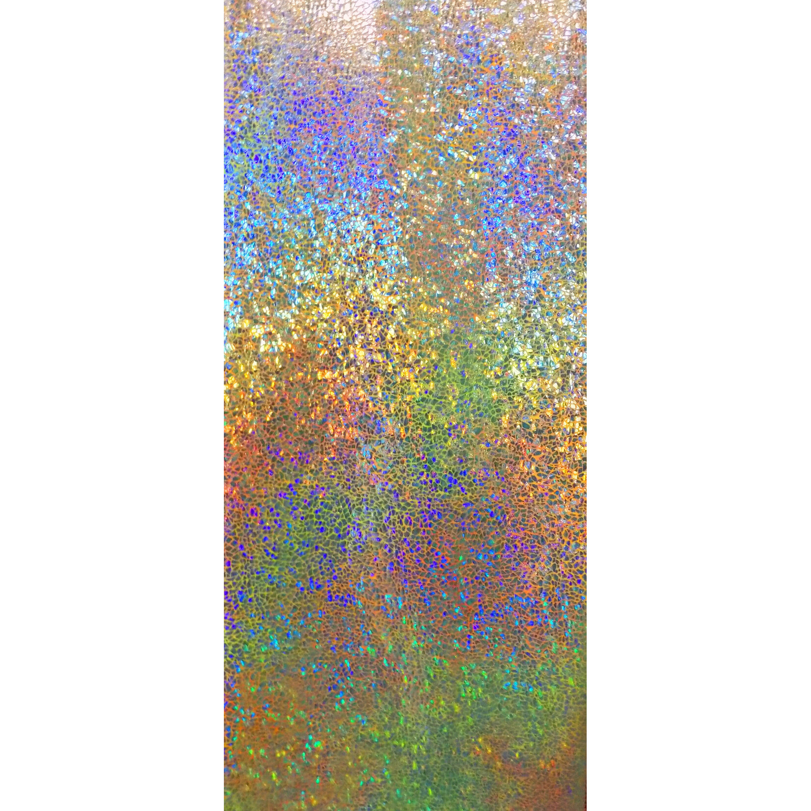 Spandex Holographic Shattered Glass  - Neon Yellow and Orange