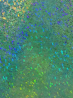 Spandex Holographic Shattered Glass  - Neon Lime and Turquoise