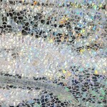 Spandex Holographic Shattered Glass  - White Iridescent
