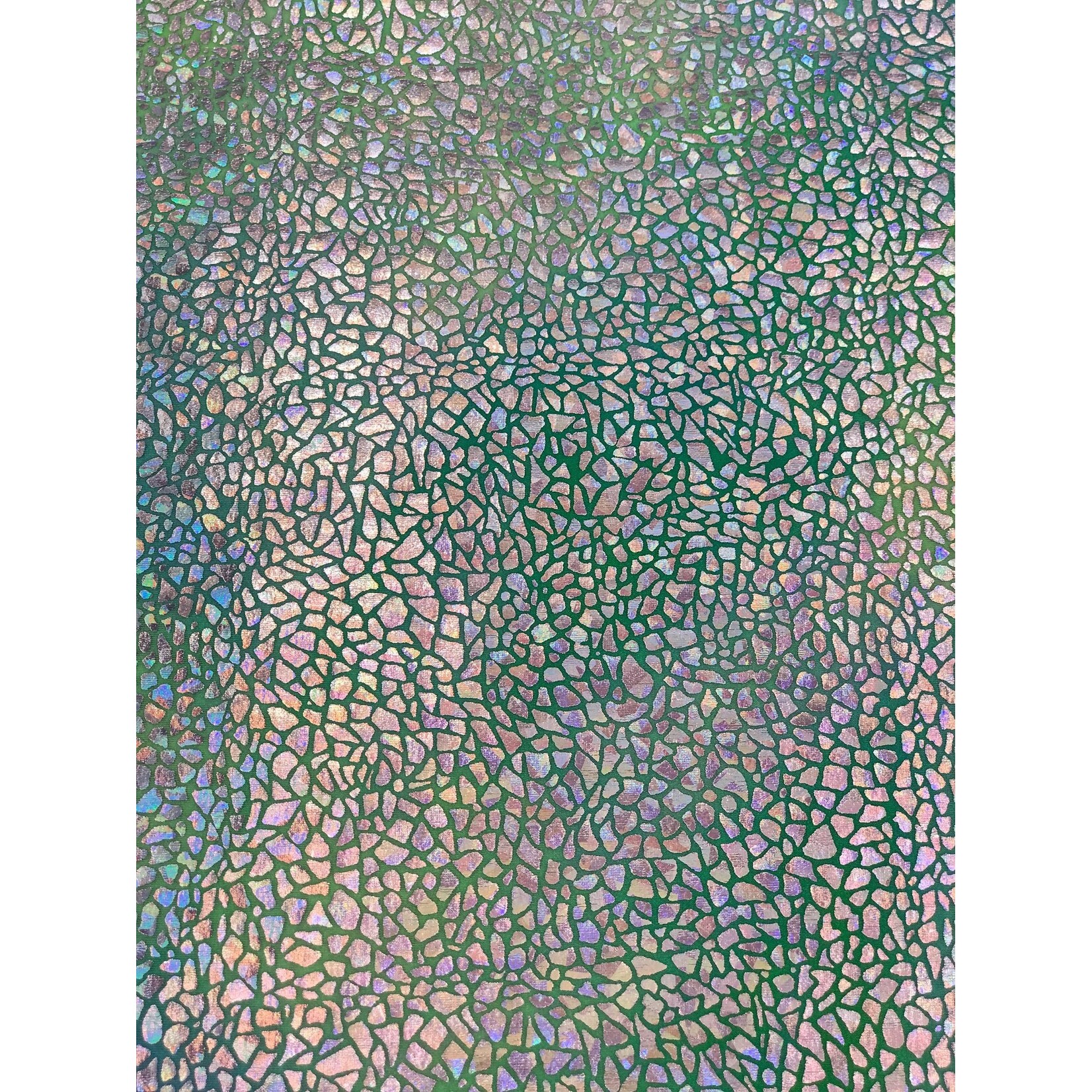 Spandex Holographic Shattered Glass  - Neon Lime and Turquoise