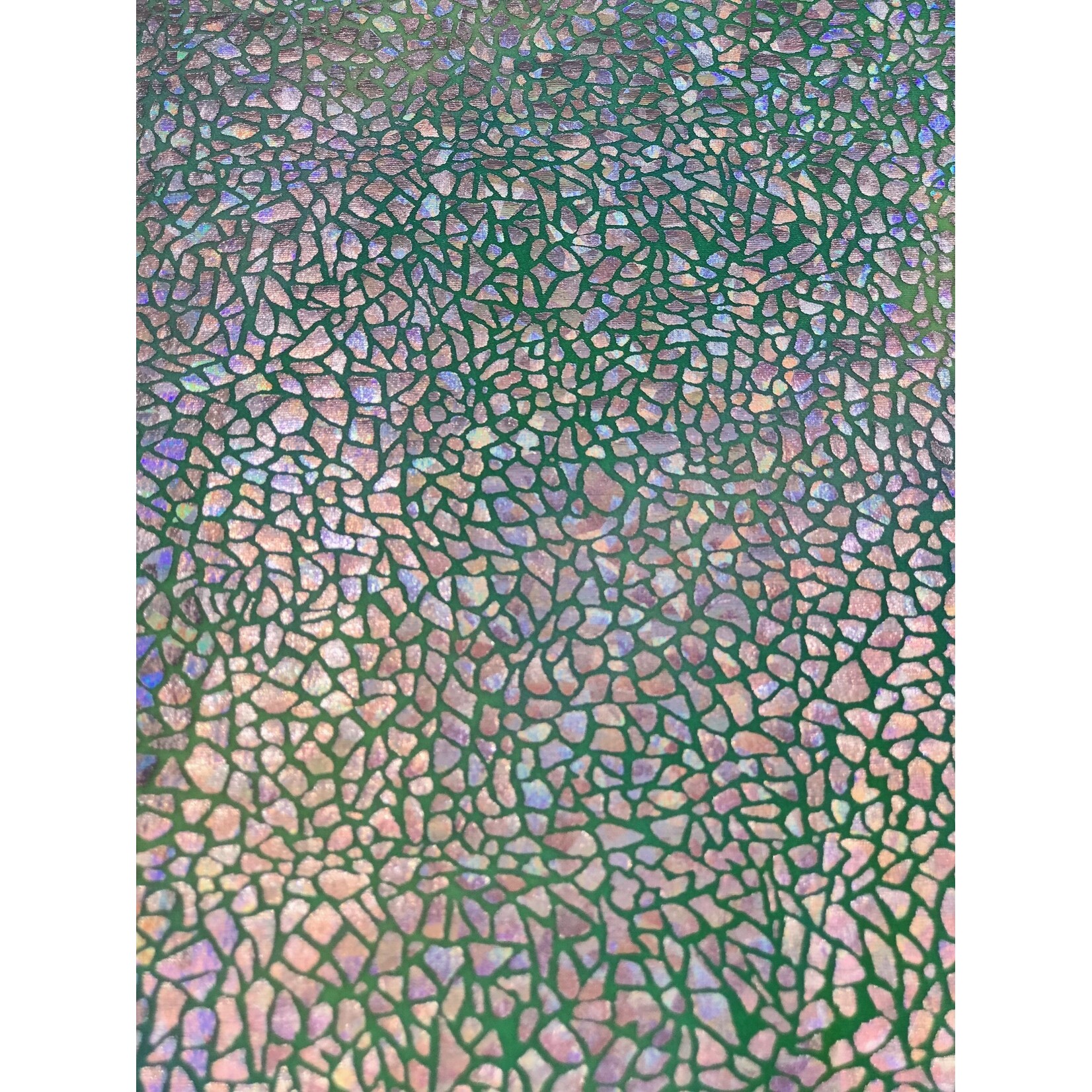 Spandex Holographic Shattered Glass  - Neon Lime and Turquoise