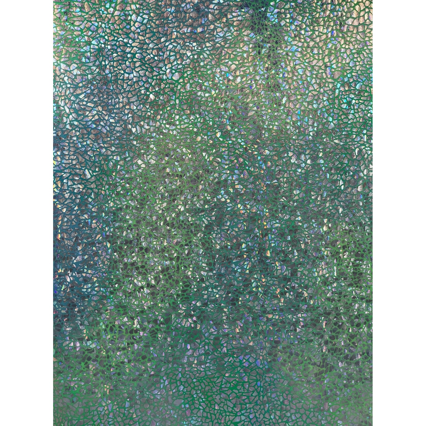 Spandex Holographic Shattered Glass  - Neon Lime and Turquoise