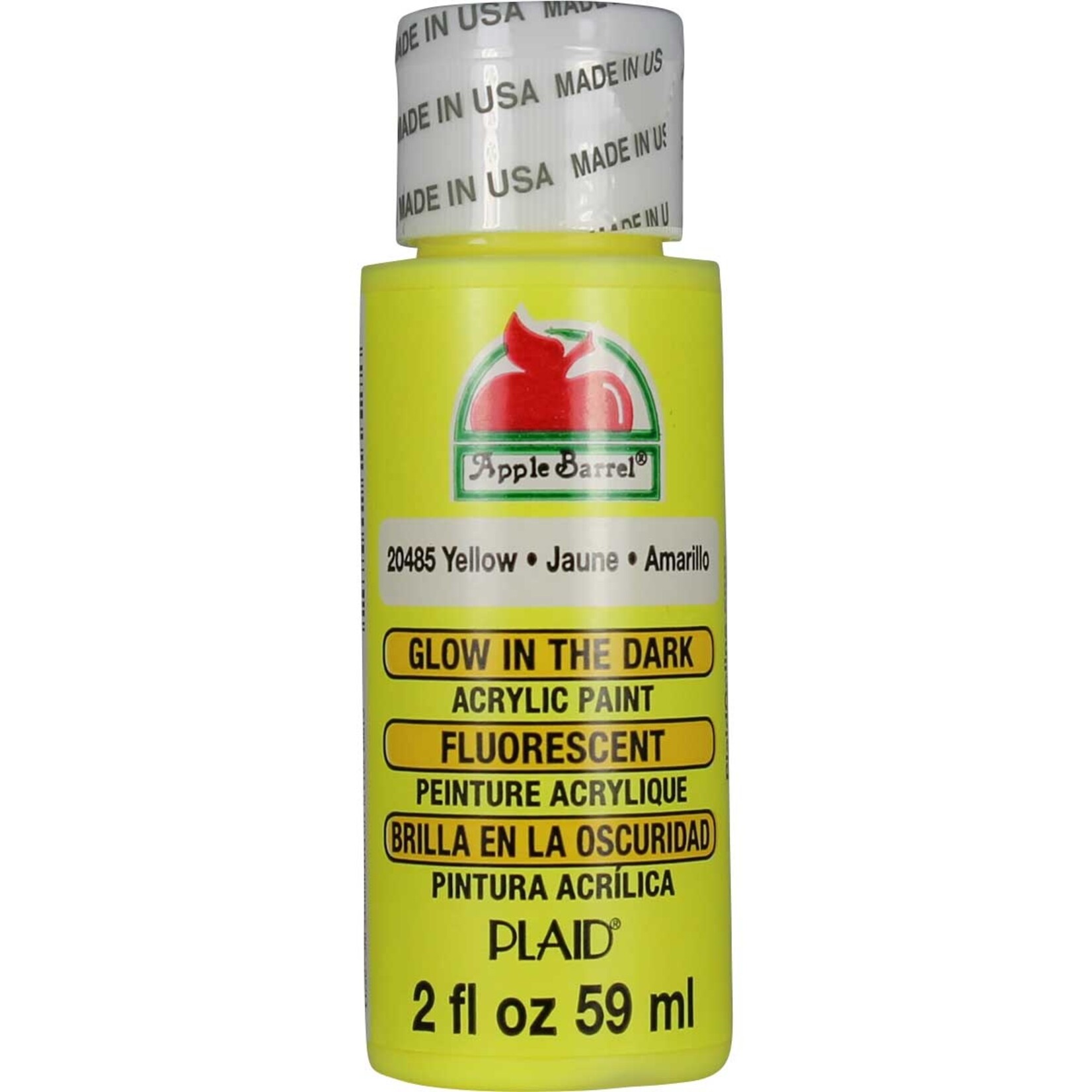 ACRYLIC PAINT A/B GLOW-IN-THE-DARK YELLOW 2 OZ.