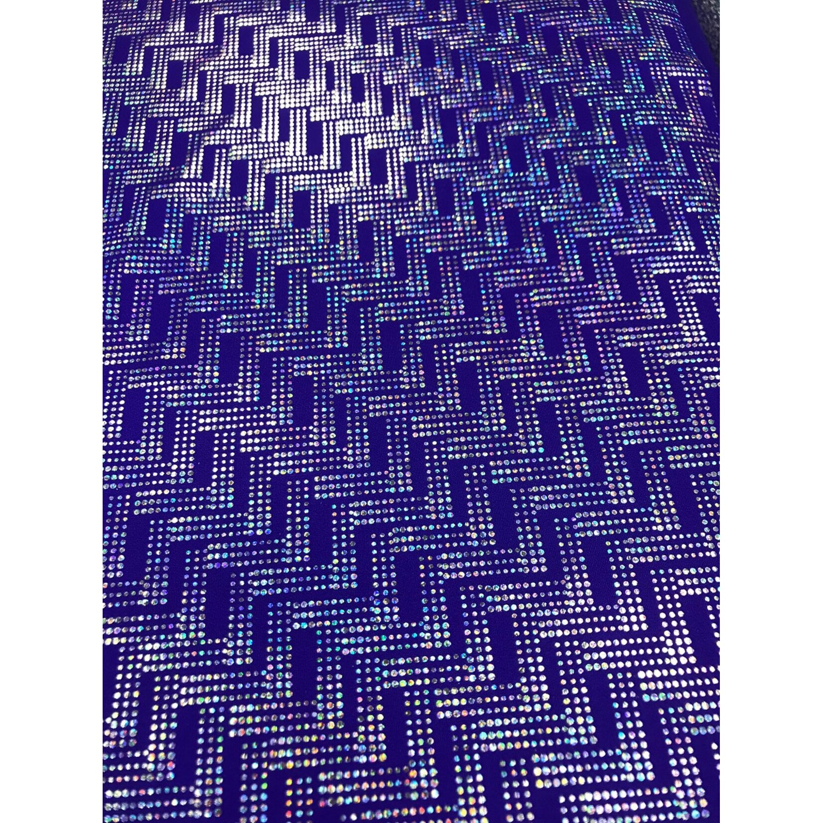 Holographic Dot Maze Pattern Spandex - Purple