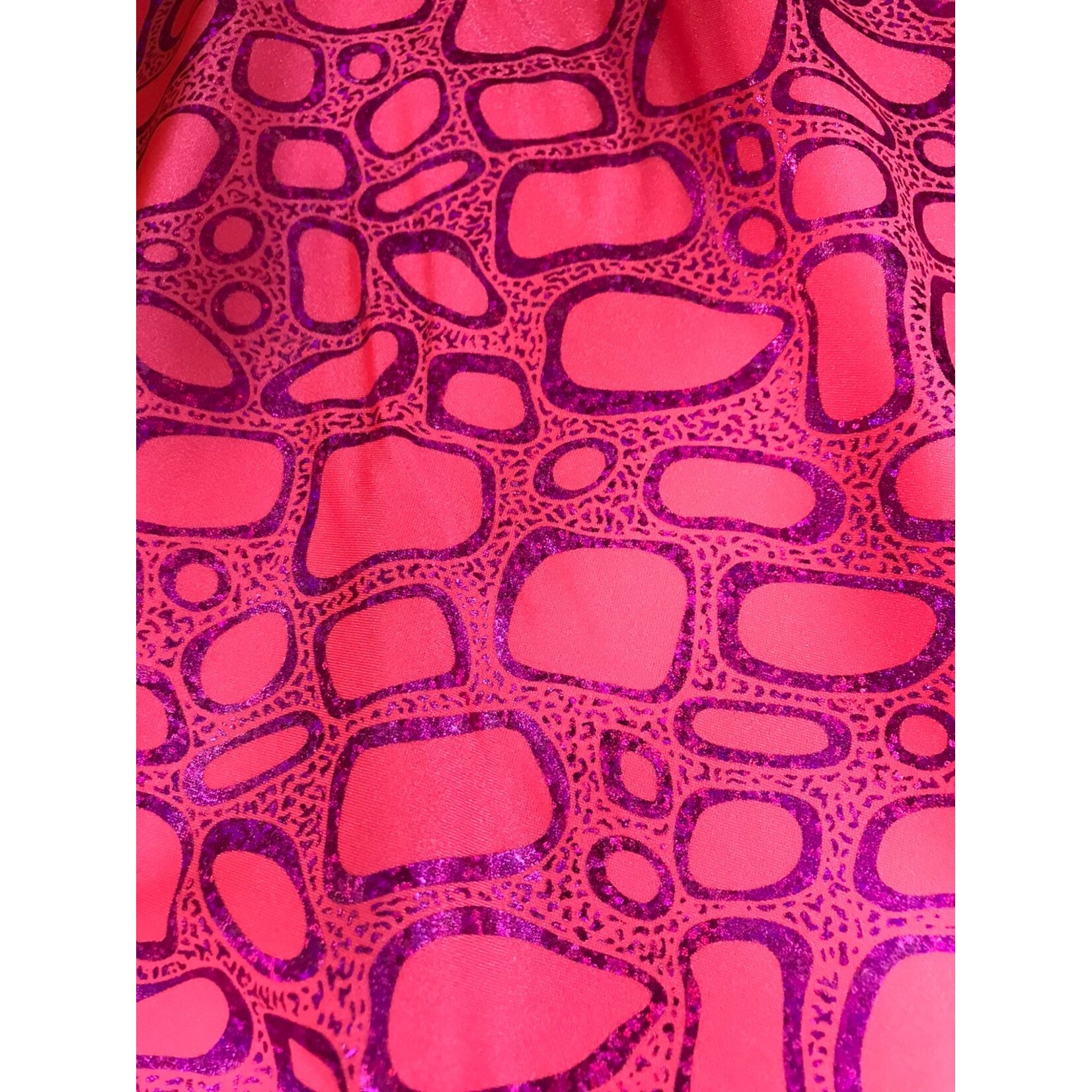 Spandex Cobblestone - Coral & Magenta