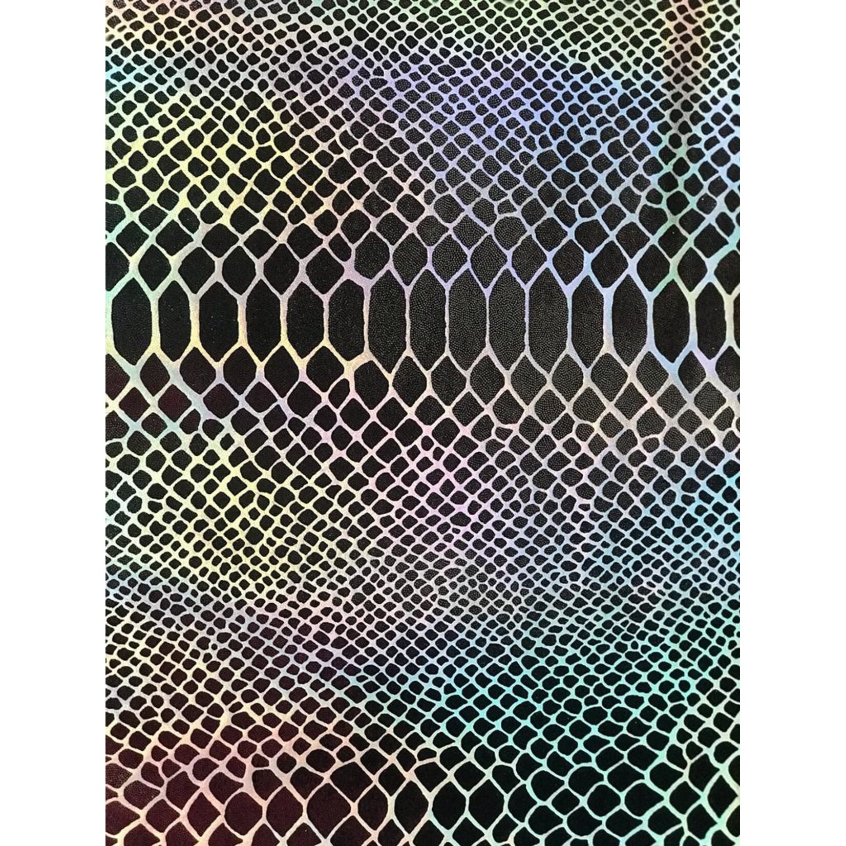 Spandex Holographic Snake Skin Silver