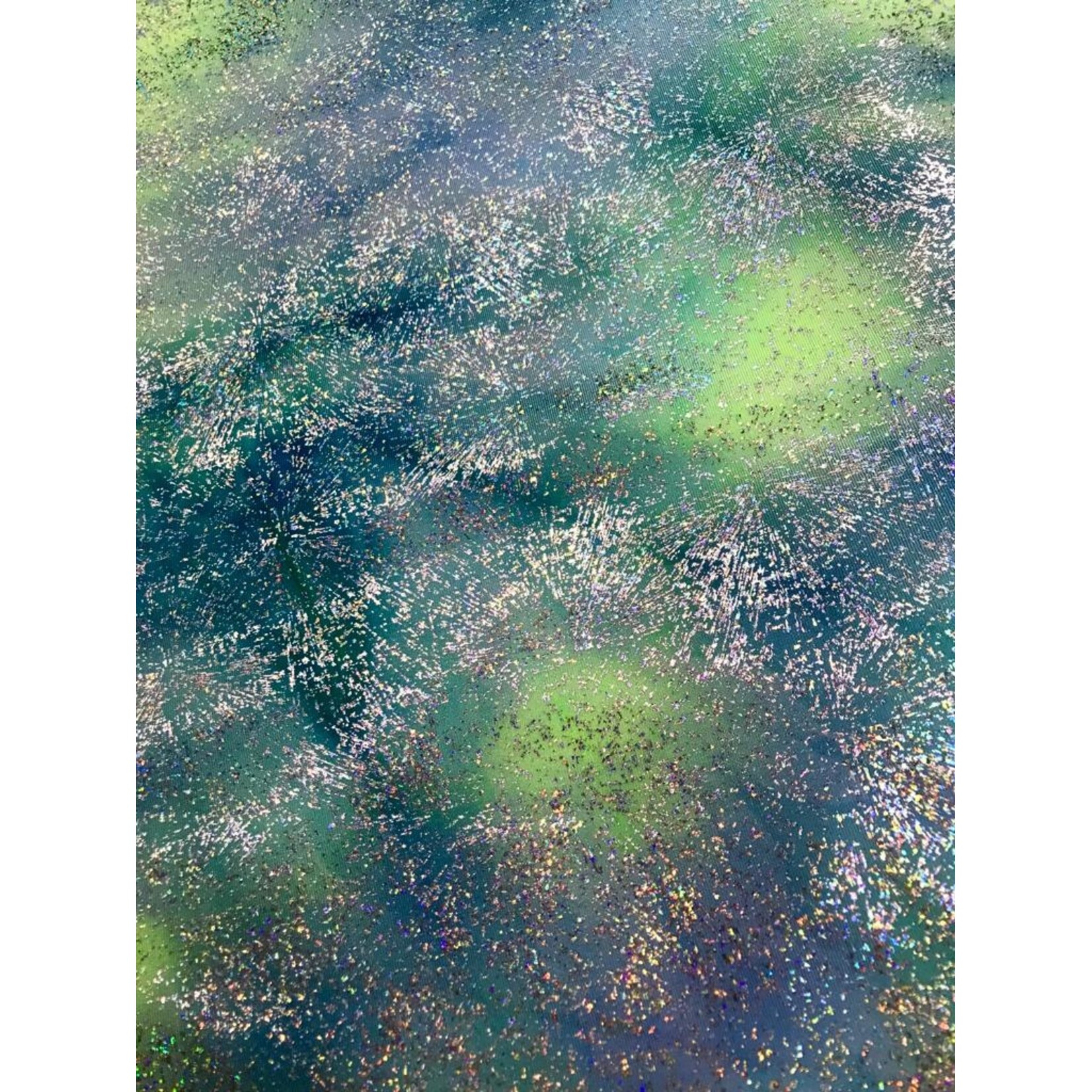 Spandex Holographic Burst Green Blue