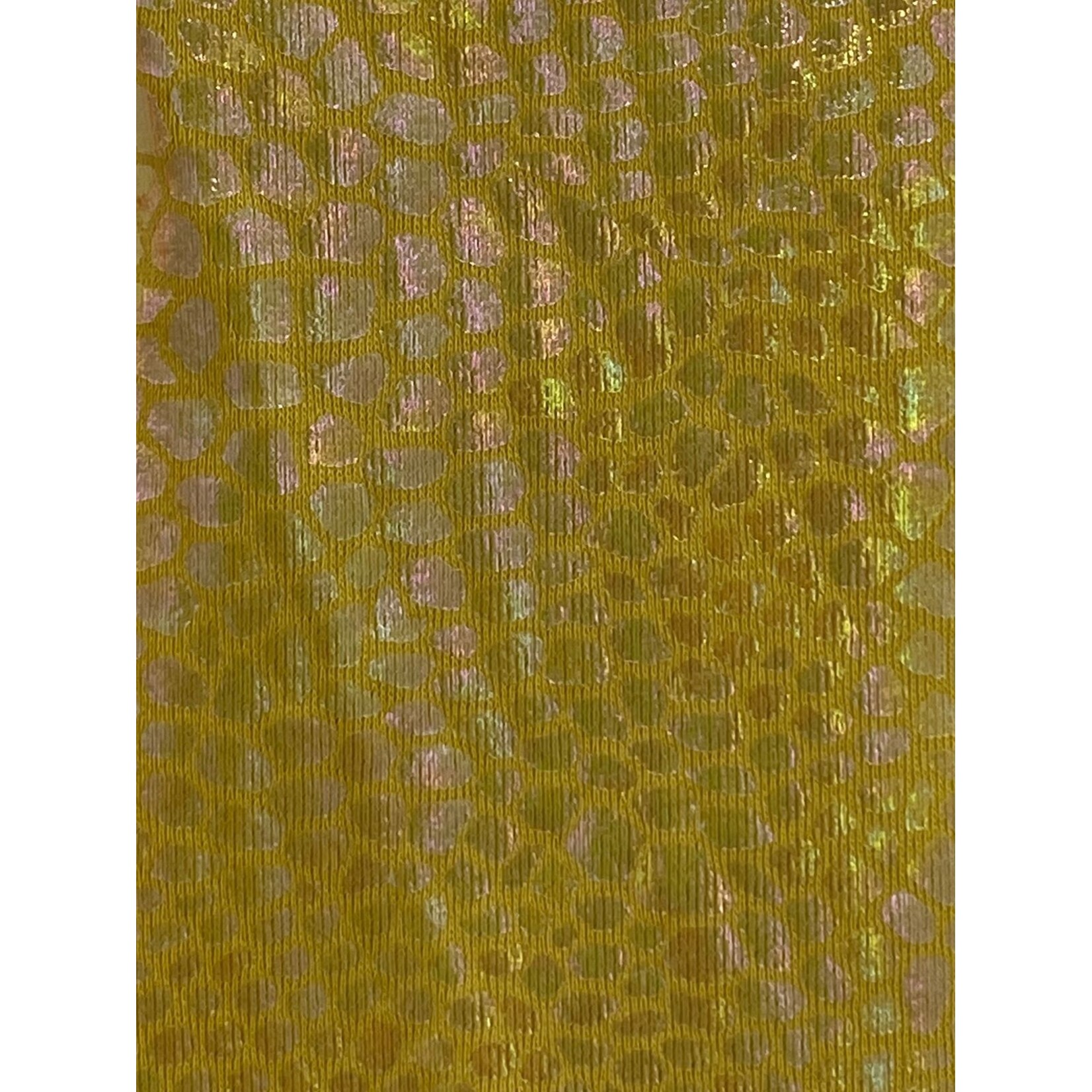 Spandex Holographic Snake Skin Gold