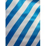 Satin Striped - White & Turquoise
