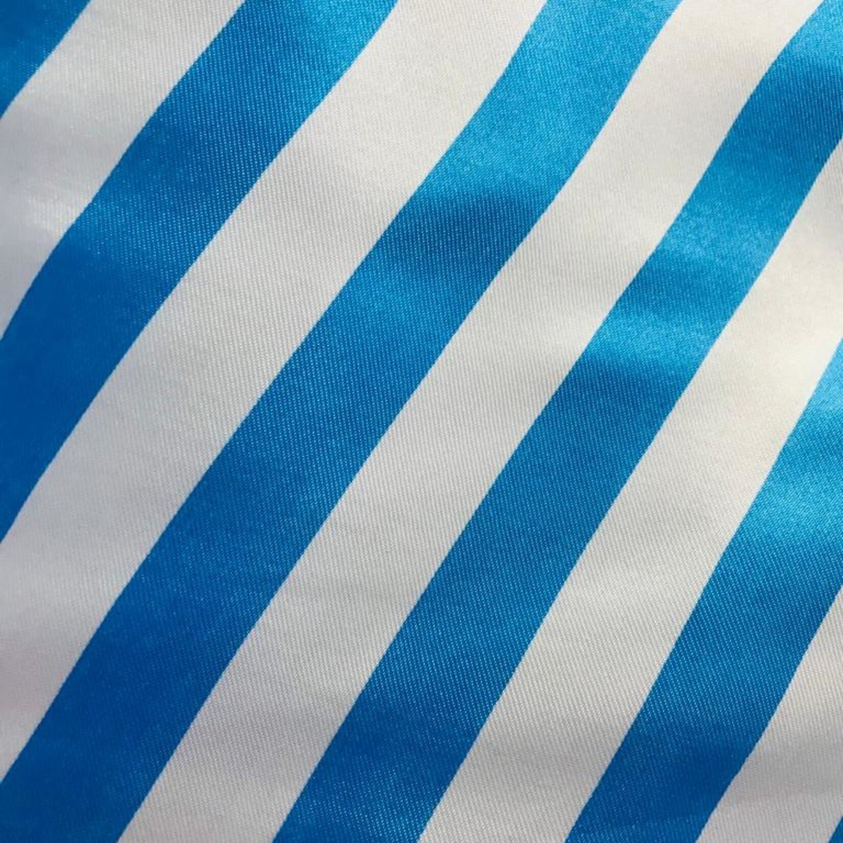 Satin Polyester 58 - 60 Inches Striped - White & Turquoise