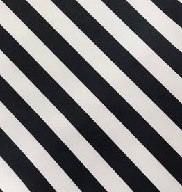 Satin Striped - White & Black