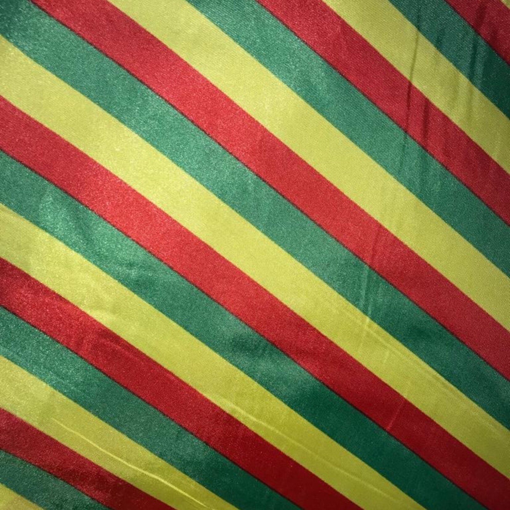 Satin Polyester 58 - 60 Inches Striped - Red , Yellow and Green