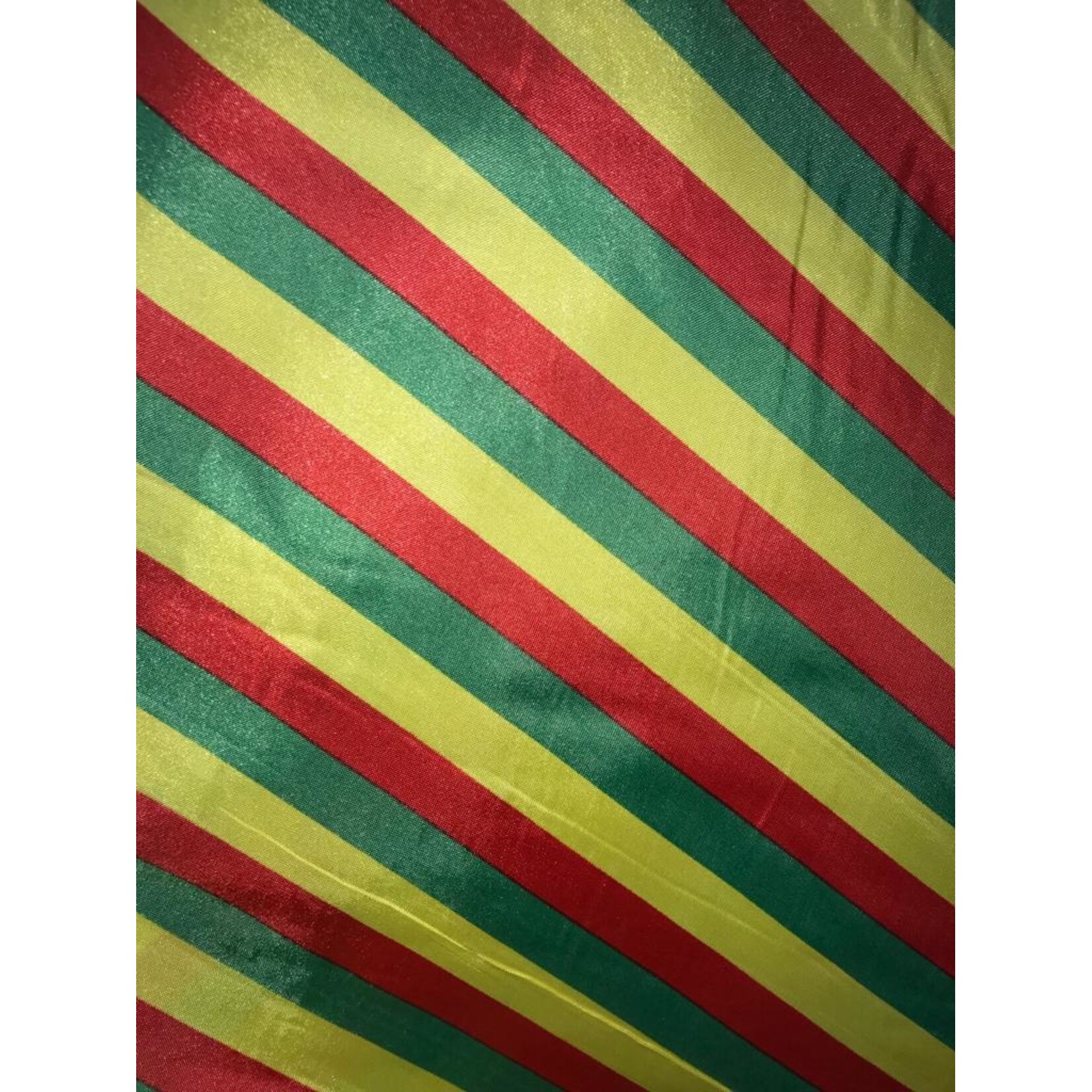 Satin Polyester 58 - 60 Inches Striped - Red , Yellow and Green