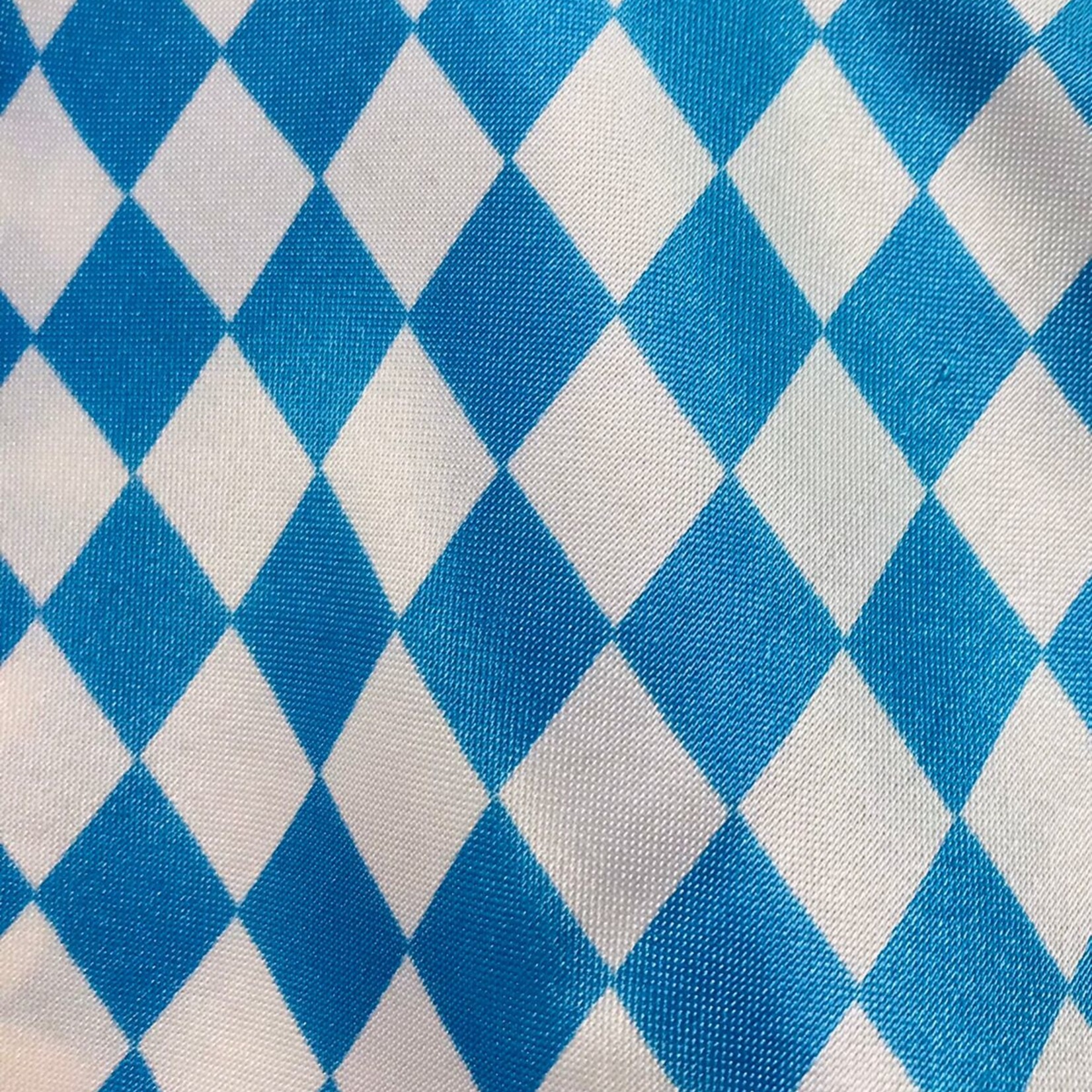 Satin Polyester 58 - 60 Inches Checkered - White & Turquoise