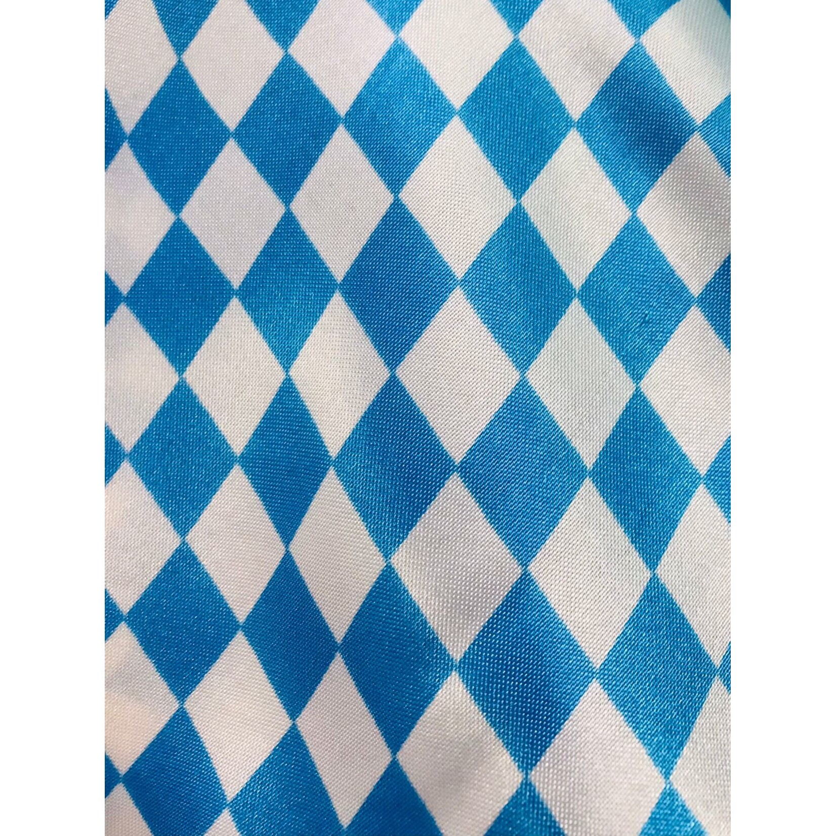 Satin Polyester 58 - 60 Inches Checkered - White & Turquoise