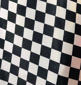 Satin Checkered - White & Black