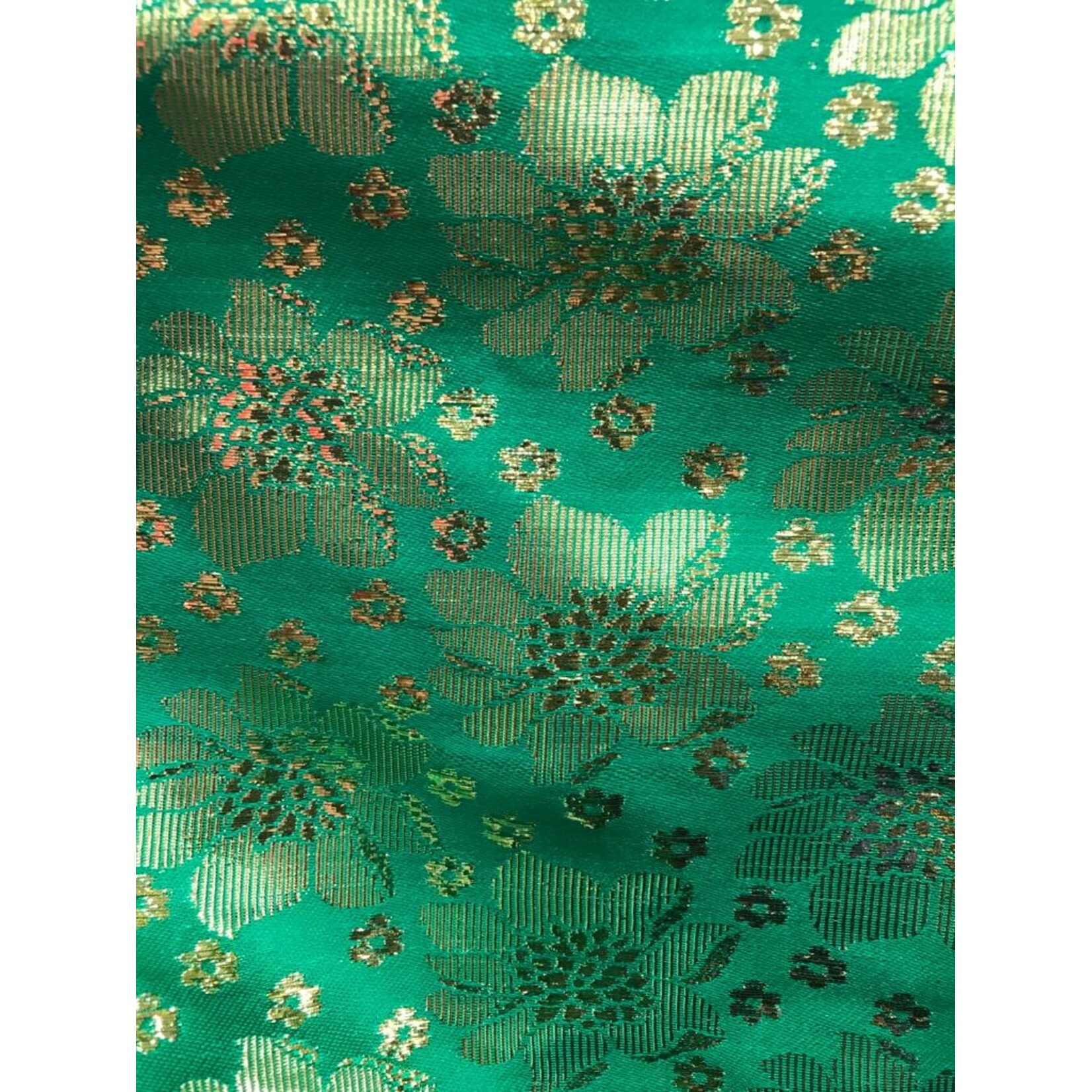 Printed Flower Lame 44 - 45 Inches - Green