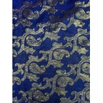 Paisley Gold Printed Lame 44 - 45 Inches - Royal Blue