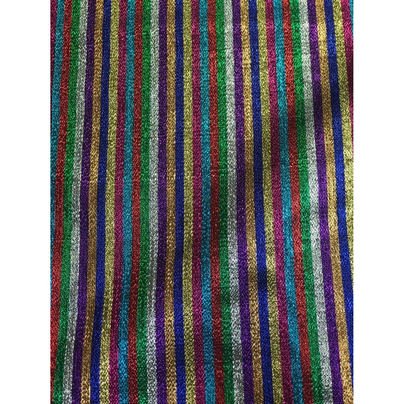 Metallic Stripe Lame - Multi