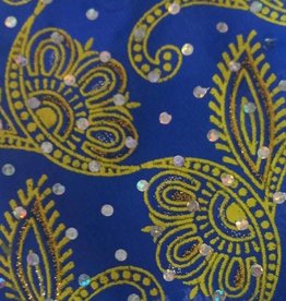 Paisley Print Lame 44 - 45 Inches - Blue