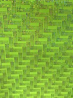 Holographic Dot Maze Pattern Spandex - Neon Yellow