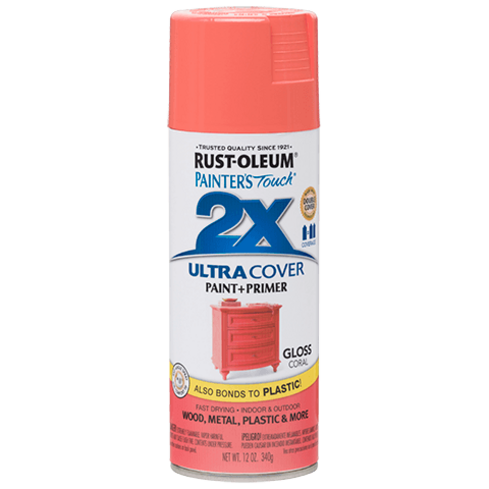 Rustoleum 2X Ultra Cover Gloss Spray Paint 12oz - Coral