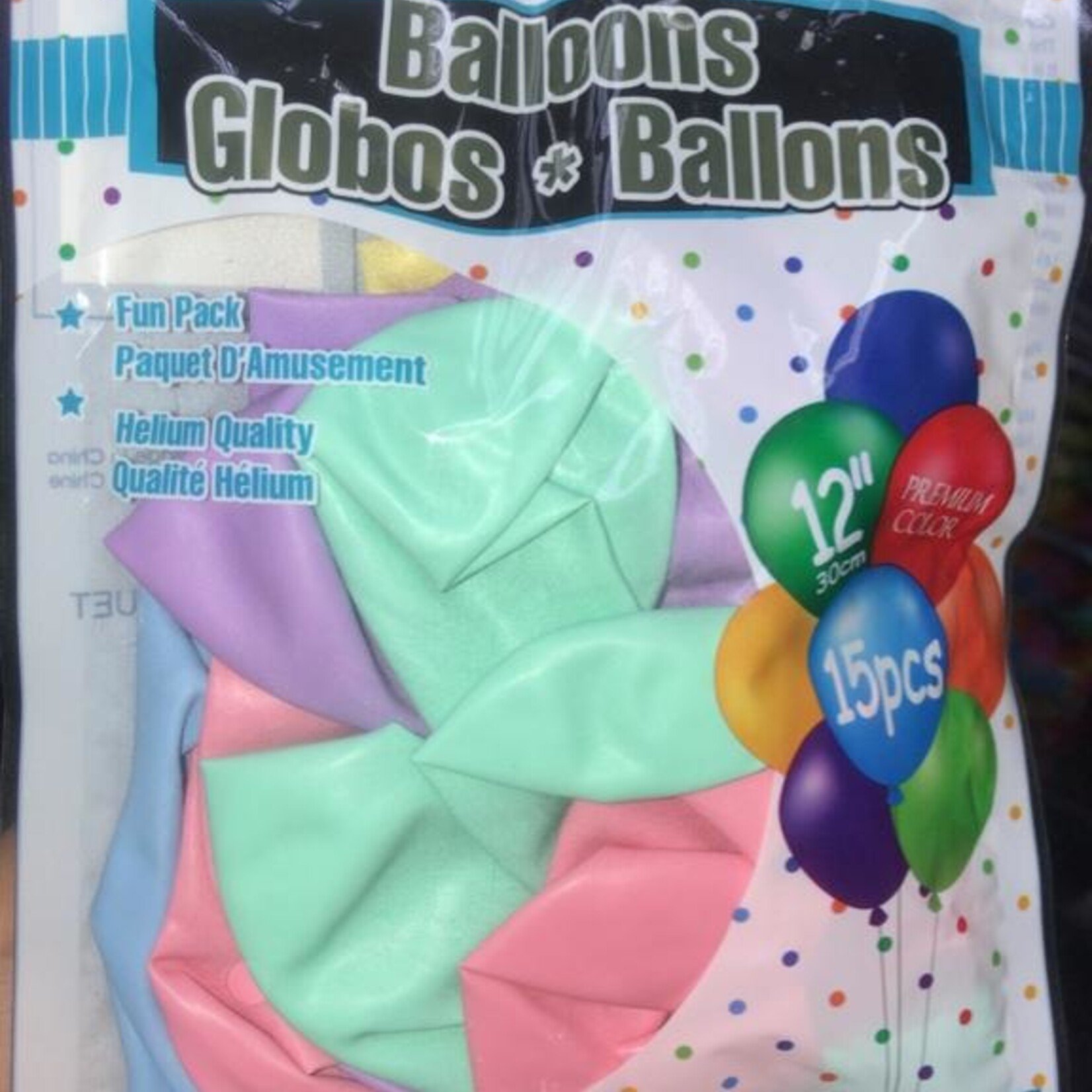 Color Fantastik Helium Quality Balloons 12 Inches (15 pieces) Macaron