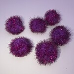 Metallic Pom Poms 3/4 Inch (6 pieces) Purple