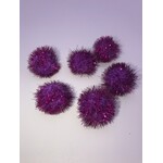 Metallic Pom Poms 3/4 Inch (6 pieces) Purple