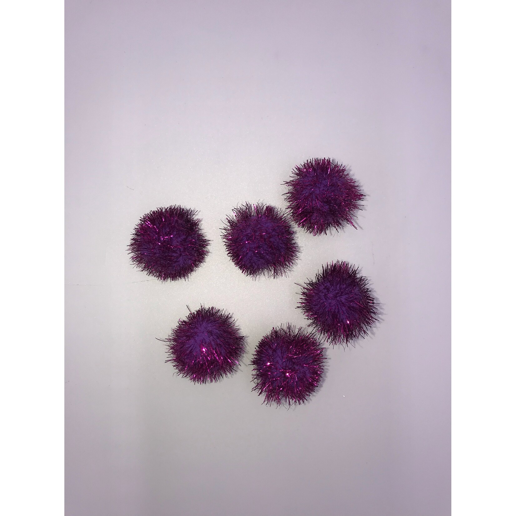 Metallic Pom Poms 3/4 Inch (6 pieces) Purple