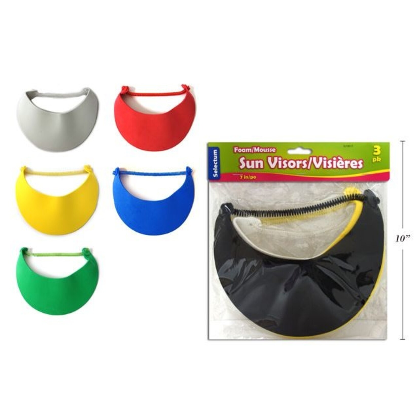 Foam Sun Visors 7" 1pc - Asst Colors