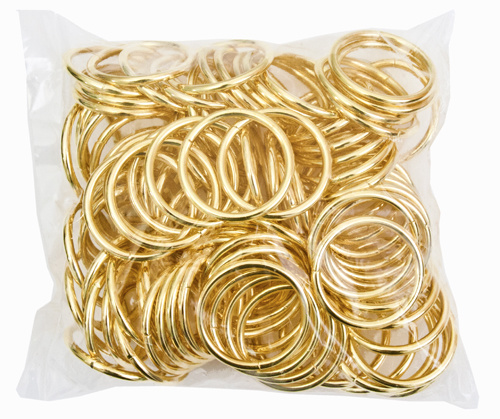 Metal Rings Brass 1 inch (100 pcs) - Samaroo's Limited