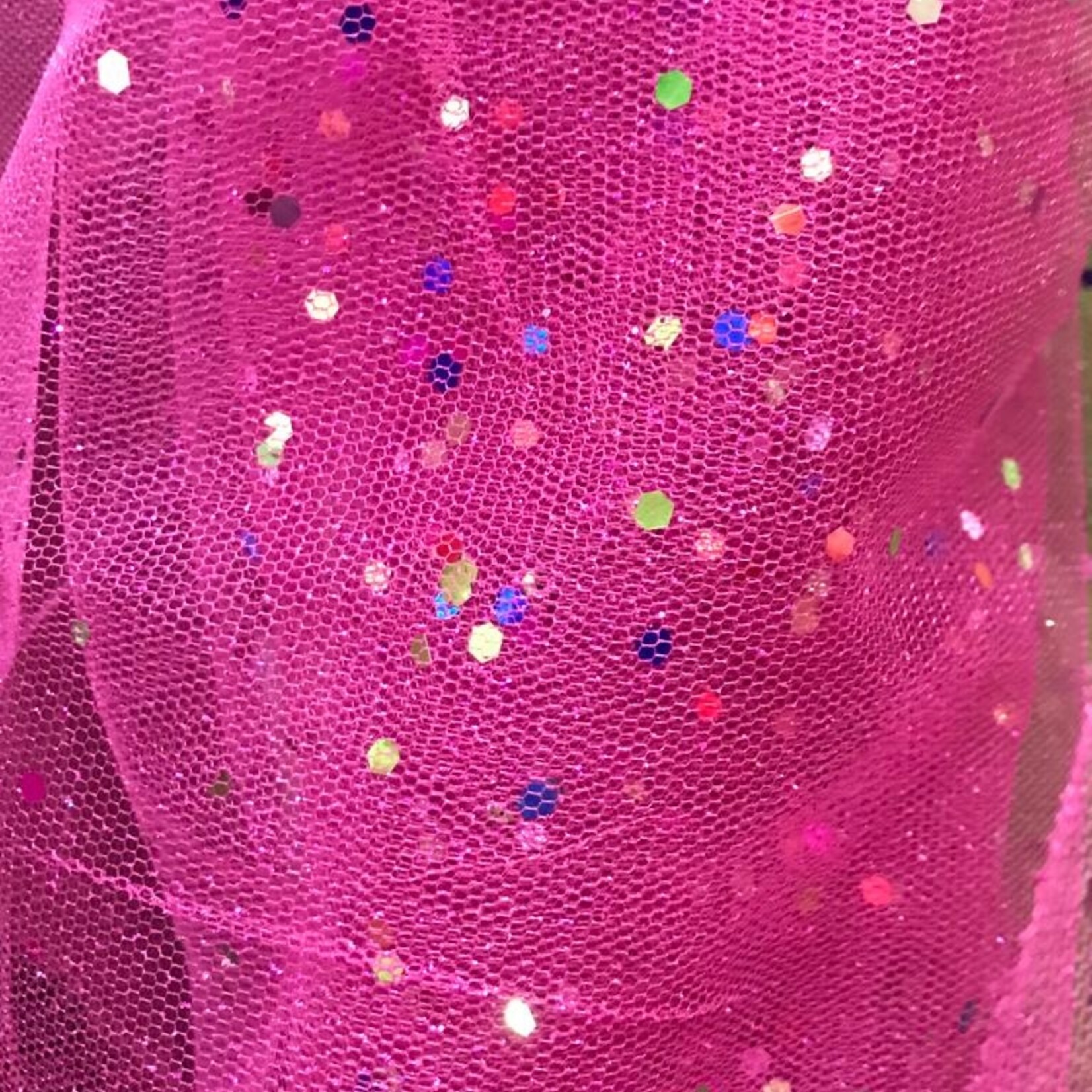 Glitter Mesh Non-stretch 58-60 Inches Multi - Fuchsia #01